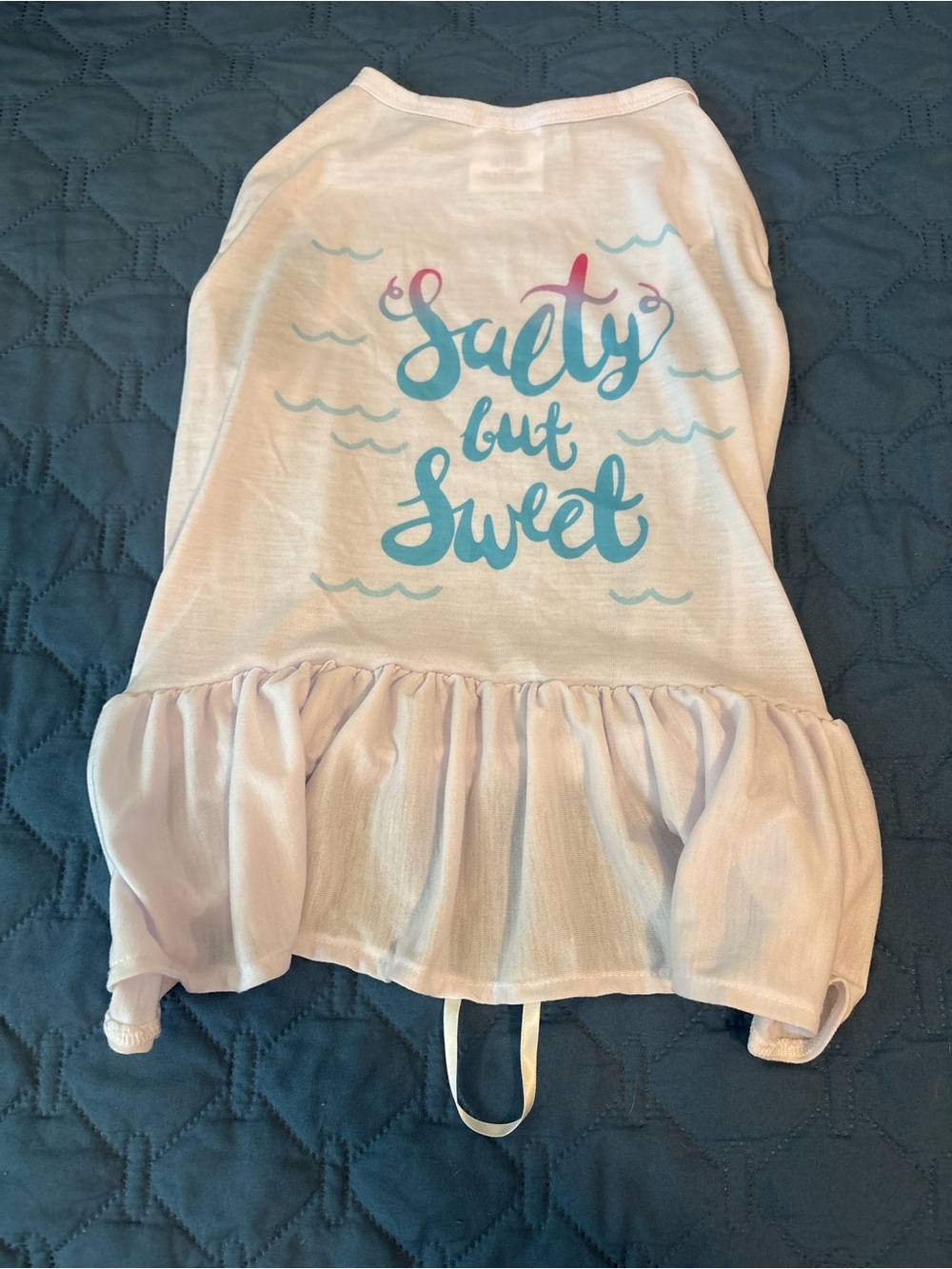 Top Paw Pink & Blue "Salty but Sweet" Ruffled Dog Dress